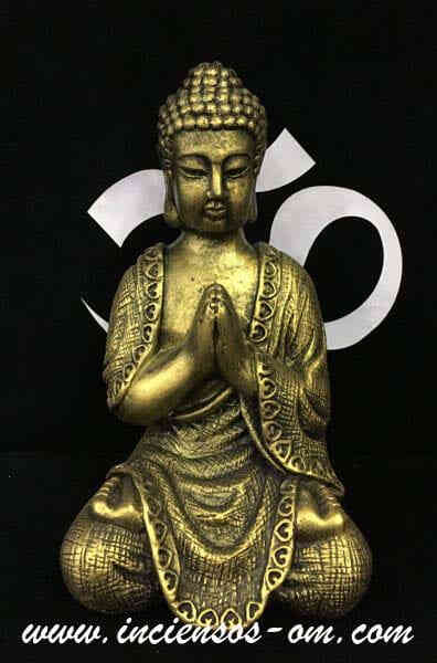 Buda Namaste Pequeño piedra Dorado